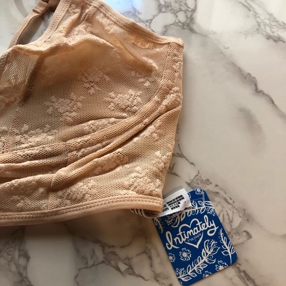 {Free People} lace/mesh nude bralette - Picture 5 of 7